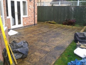 domestic landscaping job before