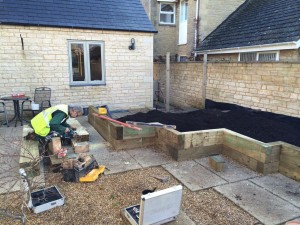 garden area having work done
