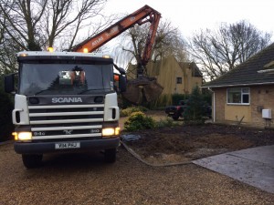 scania trick with a digger