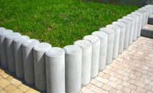 Photo of grey concrete bollards